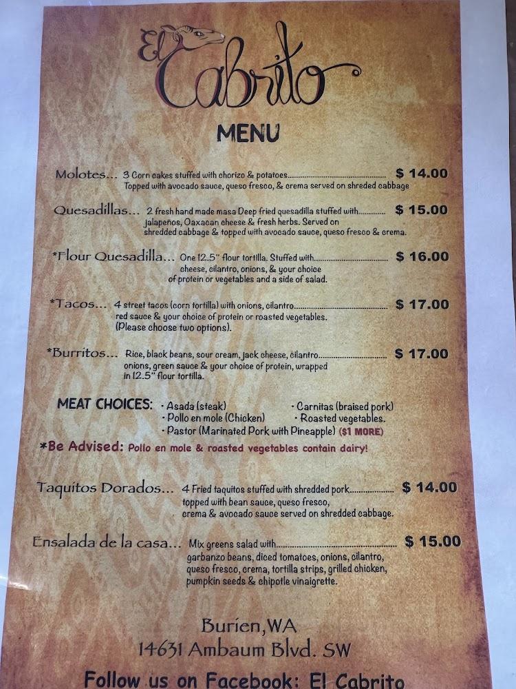 El Cabrito Menu image 4